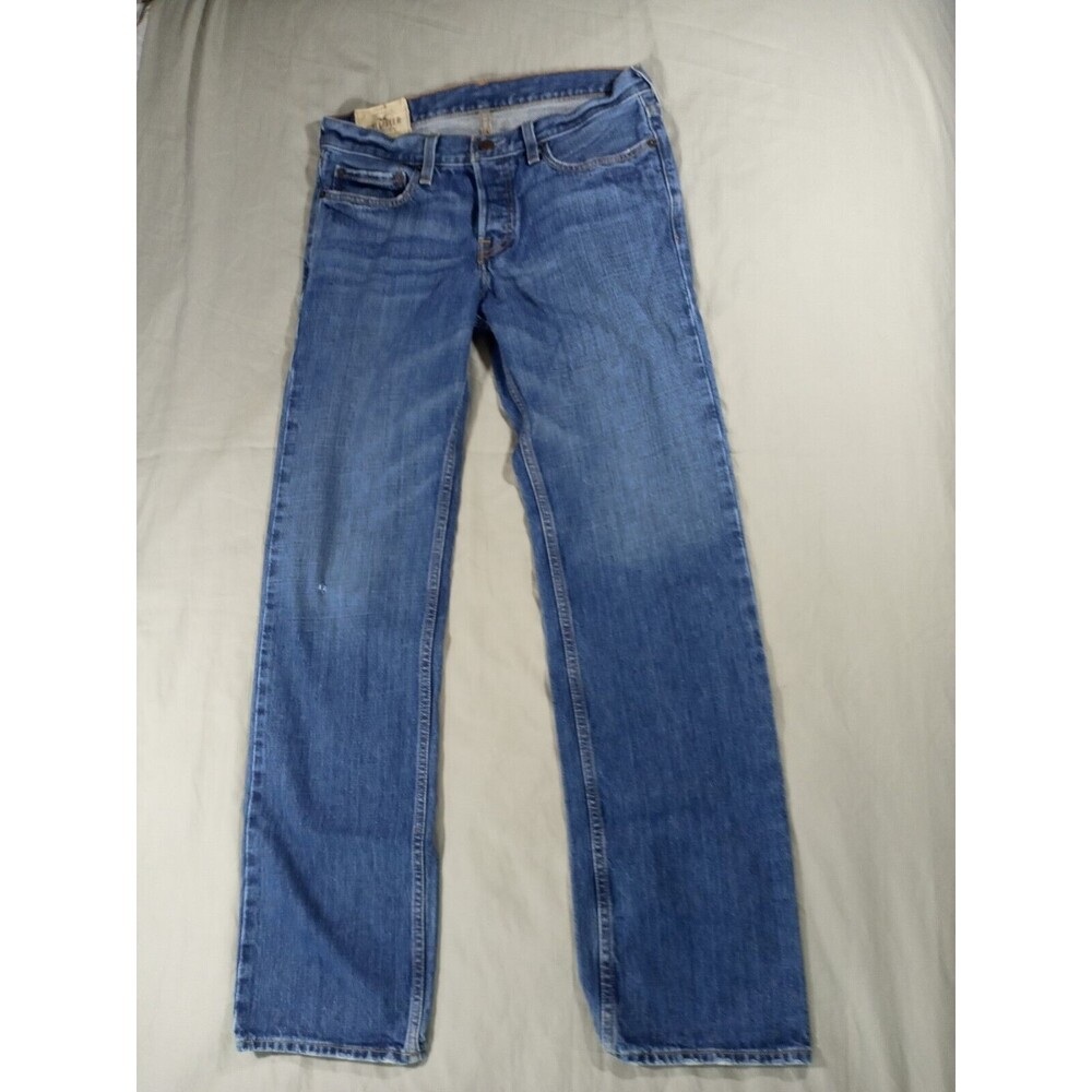 Hollister Jeans 30x32 Classic Straight Button Fly Blue Medium Wash Denim
